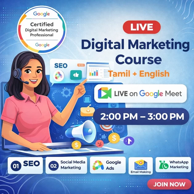 Digital Marketing Live Class in Tamil