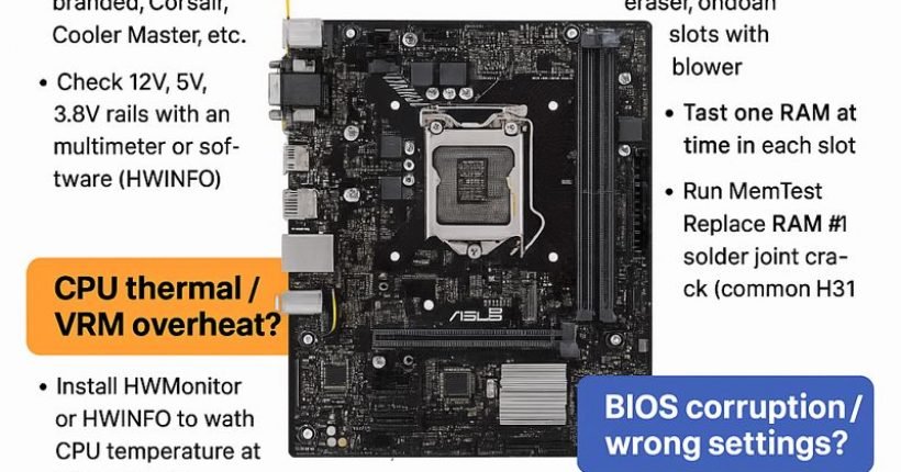 asus h310 motherboard restart while working