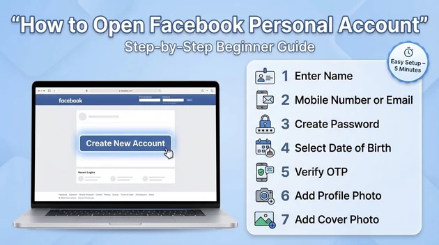 How to do step by step facebook personal account