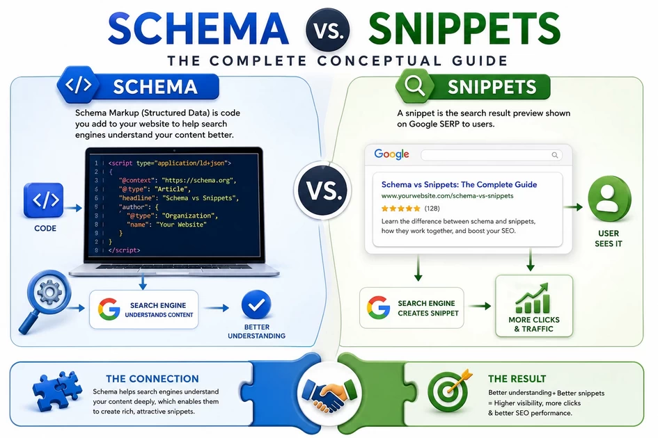 Schema vs Snippets Explained: Complete SEO Guide