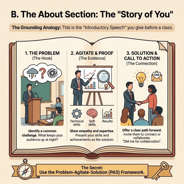 how to optimize about section in LinkedIN