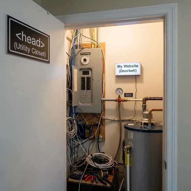 head is the ultility closet in html