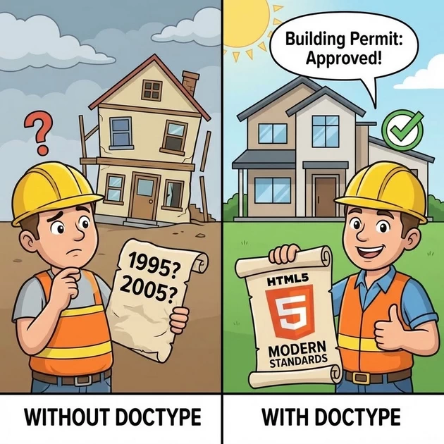 doctype of html is like a building permit