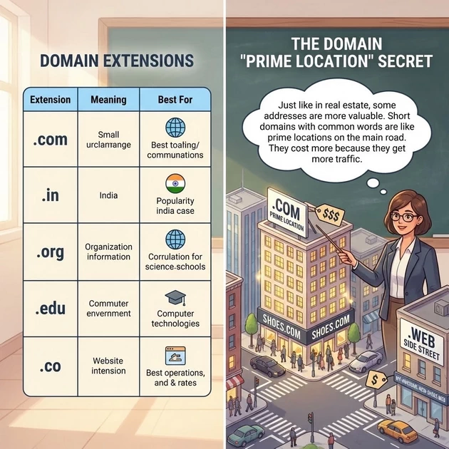 domain extenstion which indicate the value