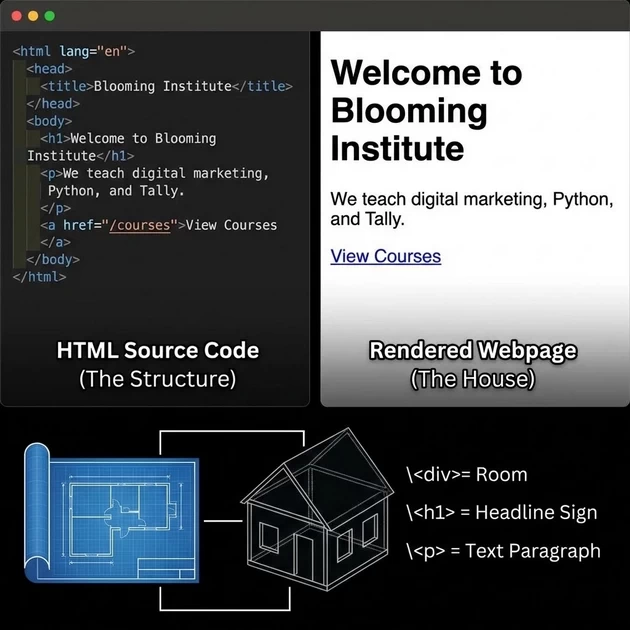 this is how html code view on browser