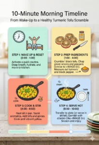 10 minute breakfast timeline quick morning routine infographic