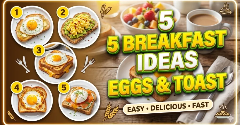 5 breakfast ideas with eggs and toast