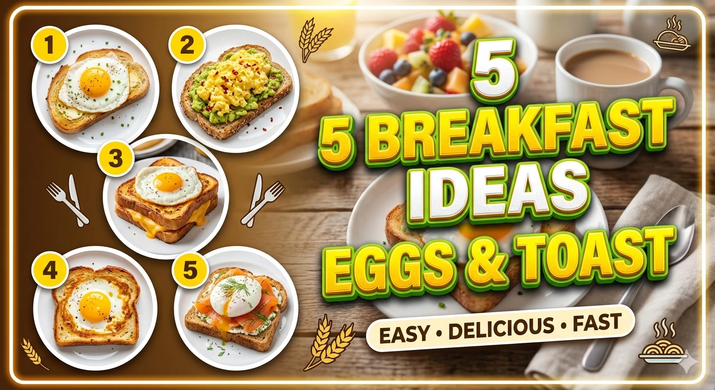 5 breakfast ideas with eggs and toast