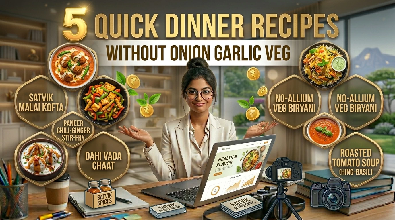 5 quick vegetarian dinner recipes without onion and garlic easy healthy meals at home