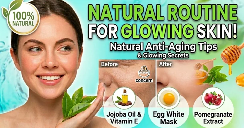at home skincare routine for glowing skin using natural ingredients for healthy radiant complexion