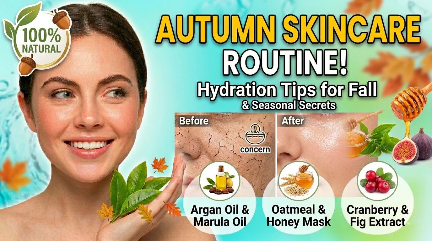 autumn skincare routine for hydration with nourishing products to prevent dry and dull skin in fall season