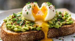 breakfast ideas with eggs and toast runny egg on avocado sourdough