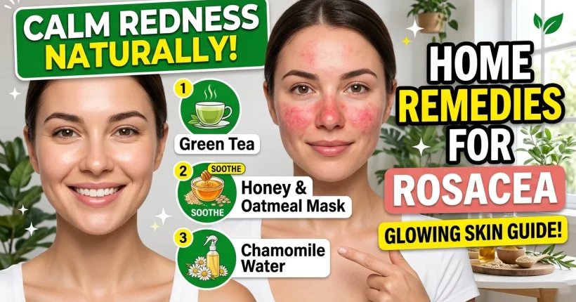 woman applying aloe vera gel to calm rosacea redness on sensitive facial skin
