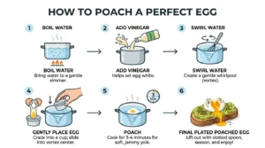 how to poach a perfect egg step by step infographic