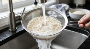 how to rinse starch for making rice without rice cooker