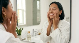 Proper application of hydrating skincare products at home