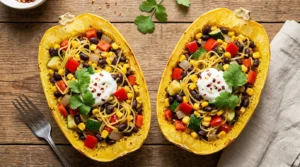 spaghetti squash vegetarian weight loss dinner idea