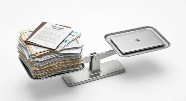 Conceptual image showing the cost-efficiency of hiring a fractional tech advisor over a full-time corporate salary.