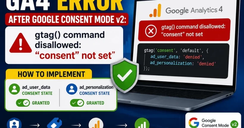 Fix GA4 Consent Mode v2 Error: gtag() "consent" Not Set